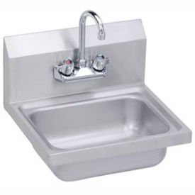 Elkay SEHS-17X Wall Hand Sink with Gooseneck Faucet & Basket Strainer, 17 x 15 in
