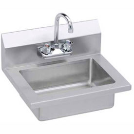 Elkay EHS-18X Wall Economy Hand Sink with 14x10x5-in Bowl & Gooseneck Faucet
