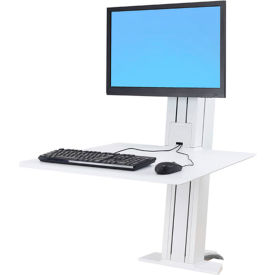 WorkFit-SR Single Monitor Standing Desk Workstation, White