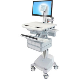 StyleView Medical Cart with LCD Pivot, SLA Powered, 4 Drawers