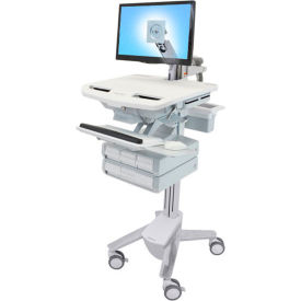 StyleView Medical Cart with LCD Arm, 4 Drawers