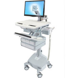 StyleView Medical Cart with LCD Arm, LiFe Powered, 4 Drawers