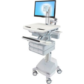 StyleView Medical Cart with LCD Pivot, SLA Powered, 6 Drawers