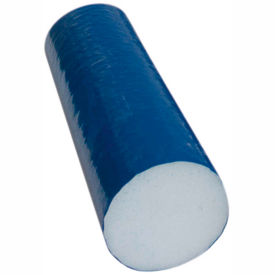 White PE Foam Roller with Blue TufCoat, Round, 4" Diameter x 12" Length