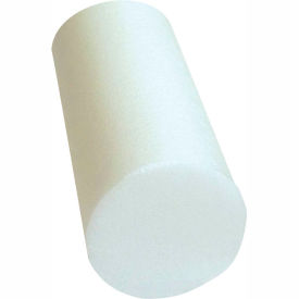 White PE Foam Roller, Round, 6" Dia. x 12"L