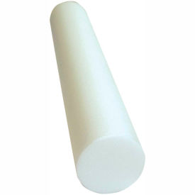 White PE Foam Roller, Round, 6" Diameter x 36" Length, Case of 12