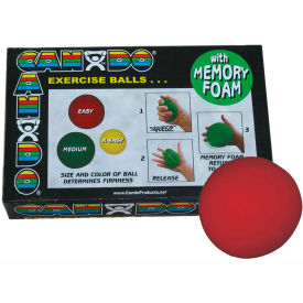 Memory Foam Squeeze Ball, 3" Diameter, Red, Easy