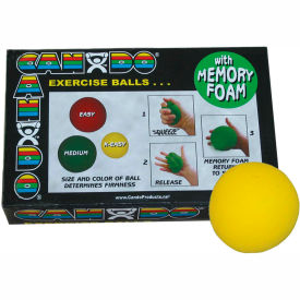 Memory Foam Squeeze Ball, 2.5" Diameter, Yellow, X-Easy