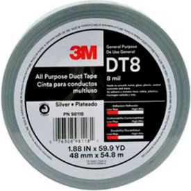 All Purpose Duct Tape Silver, 1-7/8" x 180', 8 Mil