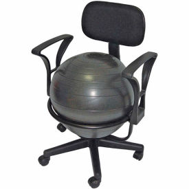 CanDo Metal Mobile Ball Chair with Arms, 18" Dia. Ball
