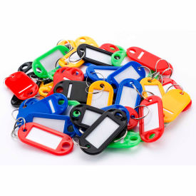 50 Assorted Key Tags - Color Coded with Window Insert