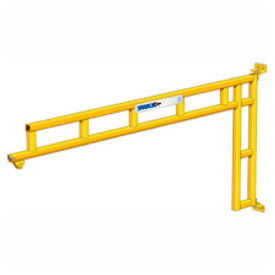 500 lb., 10' span, Steel, Wall Mounted Jib Crane, Cantilever Design with Trolley