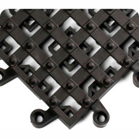 ErgoDeck Integrated Open Cleats 7/8" Thick 1.5' x 1.5' Black - Case of 10