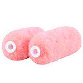 3" x 1/2" Pink Polyester Mini Roller Covers, 2/Pack 12/Case