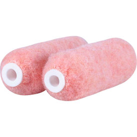 2" x 3/8" Pink Polyester Mini Roller Covers, 2/Pack 12/Case - 3EAP038D