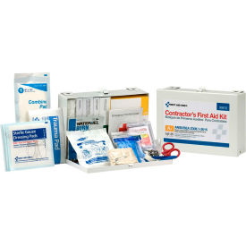 25 Person Contractor First Aid Kit, ANSI Compliant, Class A, Metal Case