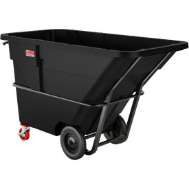 Towable/Forkliftable Heavy Duty Plastic Tilt Truck, 1.5 Cu,Yd.Cap, 2200 Lbs. Cap, Black