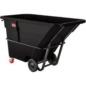Towable/Forkliftable Standard Duty Plastic Tilt Truck, 1.5 Cu. Yd. Capacity, 1300 Lbs. Capacity, Black