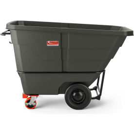 Towable/Forkliftable Heavy Duty Plastic Tilt Truck, 1 Cu. Yd. Cap, 2200 Lbs. Cap, Black