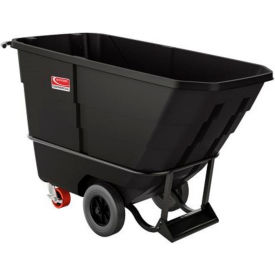 Towable Standard Duty Plastic Tilt Truck, 1/2 Cu. Yd. Cap, 800 Lbs Cap, Black