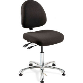 Integra-ESD Fabric Upholstered Chair, Medium-Back, Aluminum Base, Ebony