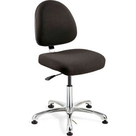 Integra-ESD Fabric Upholstered Chair, Medium-Back, Aluminum Base, Ebony