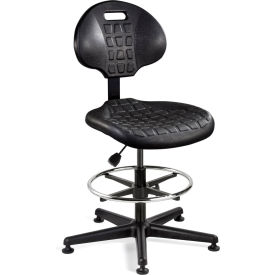7500-BLK Everlast Polyurethane Chair, Black Nylon Base, Mushroom Glides