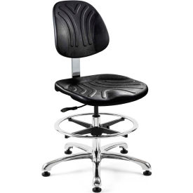 Dura Polyurethane Chair, Aluminum Base, Mushroom Glides, Black