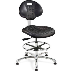 Everlast Polyurethane Chair, Aluminum Base, Mushroom Glides, Black