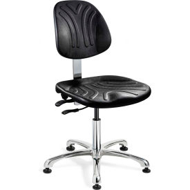 Dura Polyurethane Chair, Aluminum Base, Mushroom Glides, Black