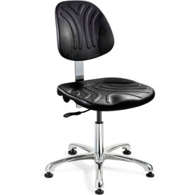 Dura Polyurethane Chair, Aluminum Base, Mushroom Glides, Black