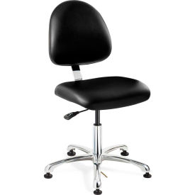 Integra ESD Vinyl Upholstered Chair, 2 Way, Medium Back, 15-1/2" - 21"H Seat, Black
