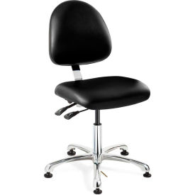Integra ESD Vinyl Upholstered Chair, 3 Way, Medium Back, 15-1/2" - 21"H Seat, Black