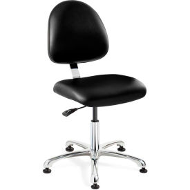 Integra Antibacterial Vinyl Upholstered Chair, Medium Back, 15-1/2" - 21"H Seat, Black