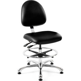Integra Antibacterial Vinyl Upholstered Chair, Medium Back, 21" - 31 "H, Black