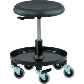Scooter Stool with Tool Tray - Polyurethane - Black