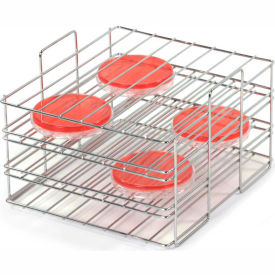 Stainless Steel Petri Dish Rack, Holds 80 x 50mm or 30 x 90mm Petri Dishes