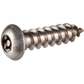 1" Security Sheet Metal Screw - Button Torx (T-27) Head - 18-8 Stainless Steel - 100 Pk