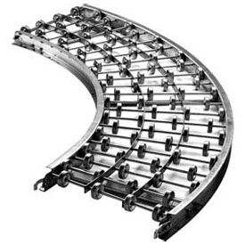 15"W 90 Degree Curve Skate Wheel Conveyor, Galvanized Steel, 10 Wheels per Foot