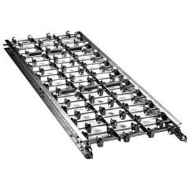 15"W Gravity Skate Wheel Conveyor, 5'L, Galvanized Steel, 10 Wheels per Foot