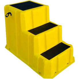 Nestable Plastic Step Stand - Yellow - 26"W x 43"D x 28"H