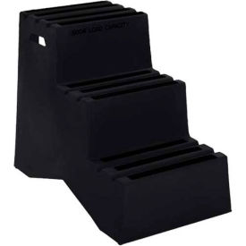 3 Step Plastic Step Stand - Black 20"W x 33-1/2"D x 28-1/2"H