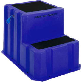 2 Step Plastic Step Stand Extra Large - Blue 25-1/2"W x 33"D x 24"H