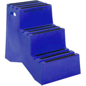 3 Step Plastic Step Stand - Blue - 20"W x 33-1/2"D x 28-1/2"H