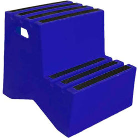 2 Step Plastic Step Stand - Blue 21"W x 24-1/2"D x 19-1/2"H