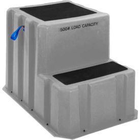 2 Step Plastic Step Stand Extra Large - Gray 25-1/2"W x 33"D x 24"H
