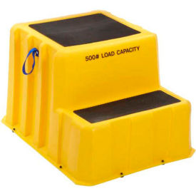 2 Step Nestable Plastic Step Stand - Yellow - 26"W x 33"D x 20"H