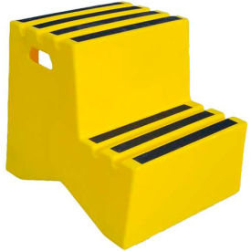 2 Step Plastic Step Stand - Yellow 21"W x 24-1/2"D x 19-1/2"H