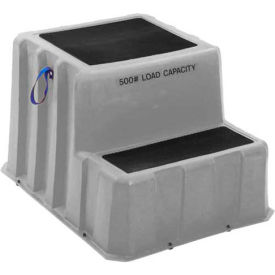 2 Step Nestable Plastic Step Stand - Gray 26"W x 33"D x 20"H