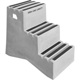 3 Step Plastic Step Stand - Gray - 20"W x 33-1/2"D x 28-1/2"H